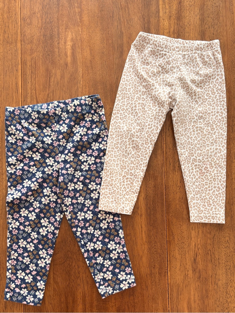 Carter's Baby Girls Leggings Bundle - Sweet Floral & Cheetah Prints (Set of 2)